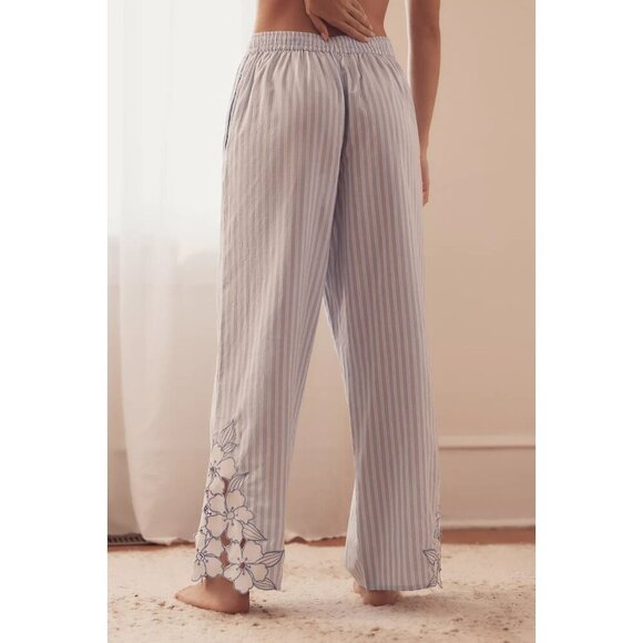 The Wren Boxer Pants by Anthropologie: Embellished Edition Striped Floral XL - Picture 4 of 4